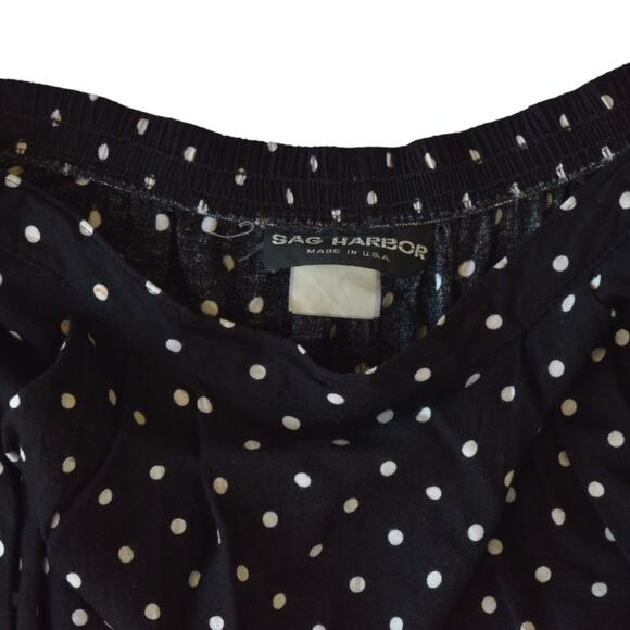 Vintage Sag Harbor Black & White Polka Dot Skirt Size 14 | Elastic Waist - Picture 3 of 5